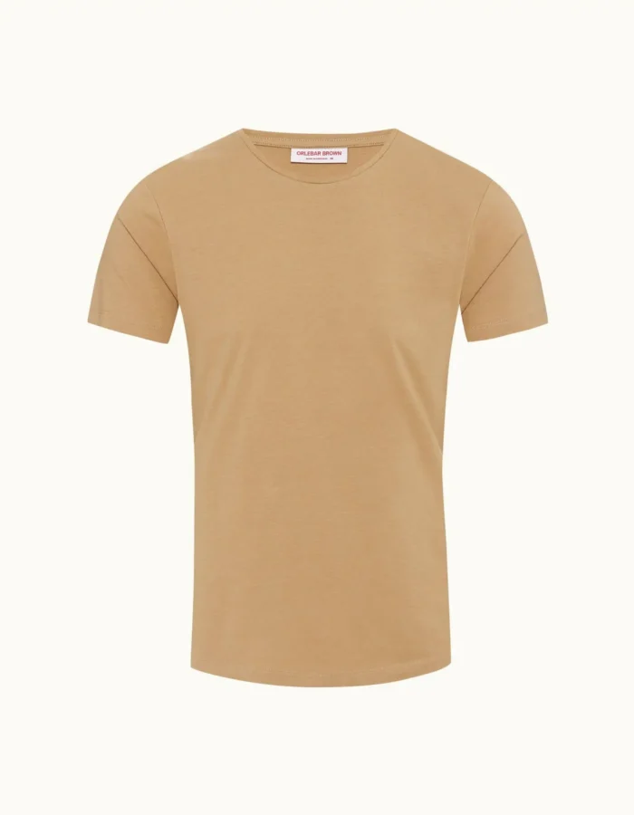 Orlebar Brown Biscuit Tailored Fit Crewneck Cotton Silk T shirt (1)