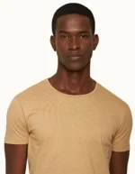 Orlebar Brown Biscuit Tailored Fit Crewneck Cotton Silk T shirt (4)