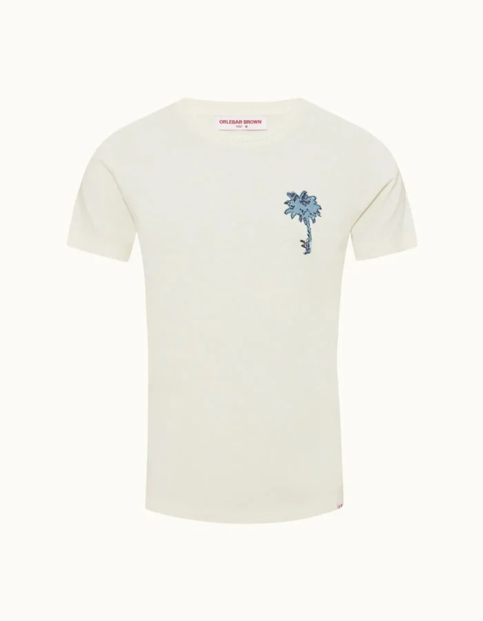 Orlebar Brown Cashew Mini Embroidery Palm Tree Classic Fit T shirt (1)