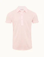 Orlebar Brown Hush Tailored Fit Linen Polo Shirt Pink (1)