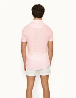 Orlebar Brown Hush Tailored Fit Linen Polo Shirt Pink (3)