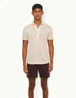 Orlebar Brown Pebble Tailored Fit Linen Polo Shirt (4)