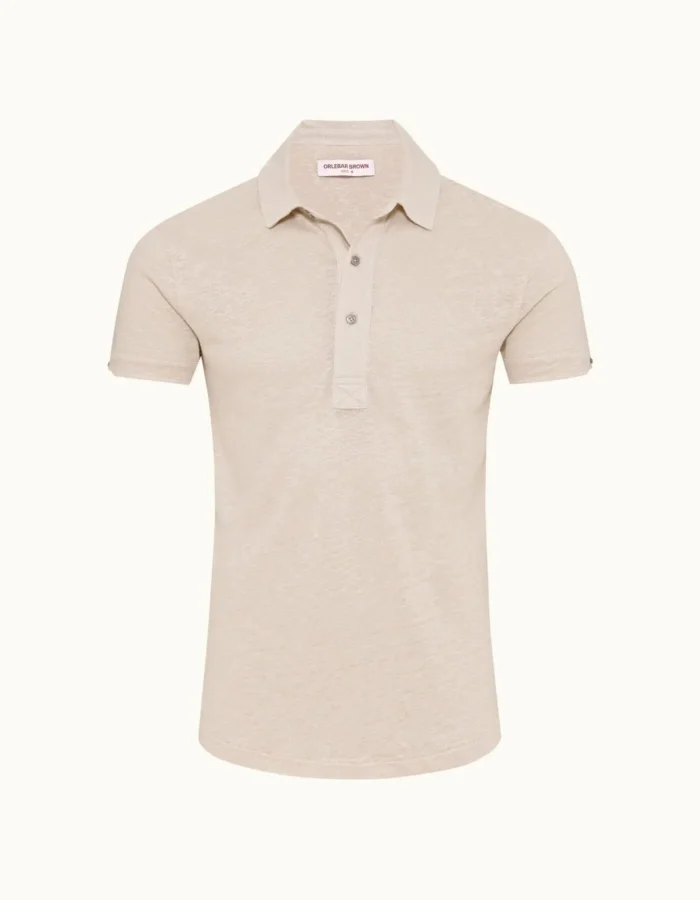 Orlebar Brown Pebble Tailored Fit Linen Polo Shirt (5)