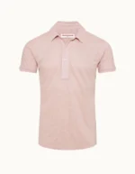 Orlebar Brown Seashell Pink Tailored Fit Linen Polo Shirt (4)