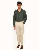 Orlebar Brown Tailored Fit Cotton Linen Trousers in Chai colour (5)