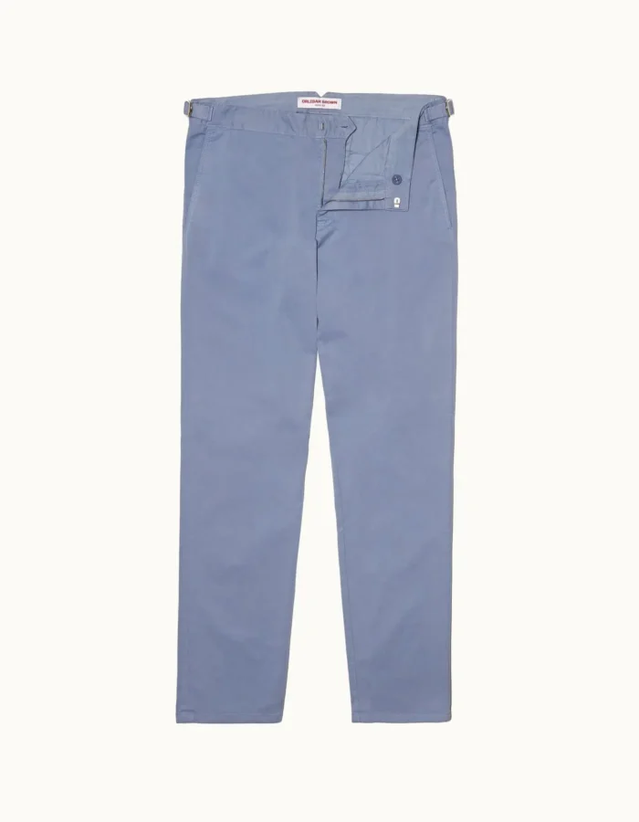 Orlebar Brown Tailored Fit Stretch Cotton Chinos In Springfield Blue Trousers (1)