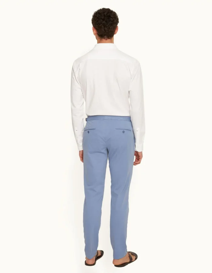 Orlebar Brown Tailored Fit Stretch Cotton Chinos In Springfield Blue Trousers (4)